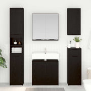 Set ormarića za kupaonicu 2 pcs Crni hrast Konstruirano drvo