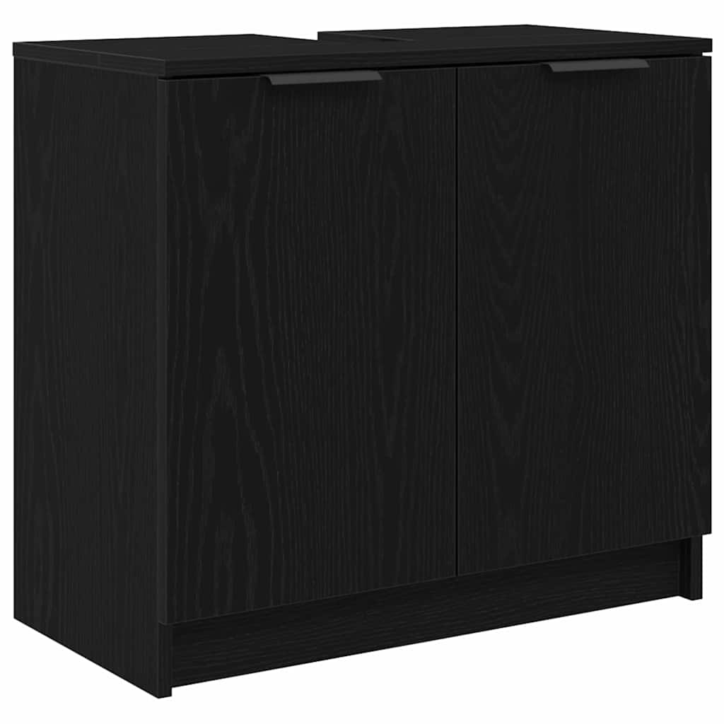 Set ormarića za kupaonicu 2 pcs Crni hrast Konstruirano drvo