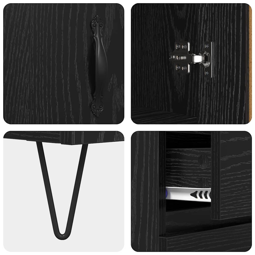 Highboard Crni hrast 69,5 x 34 x 180 cm Konstruirano drvo