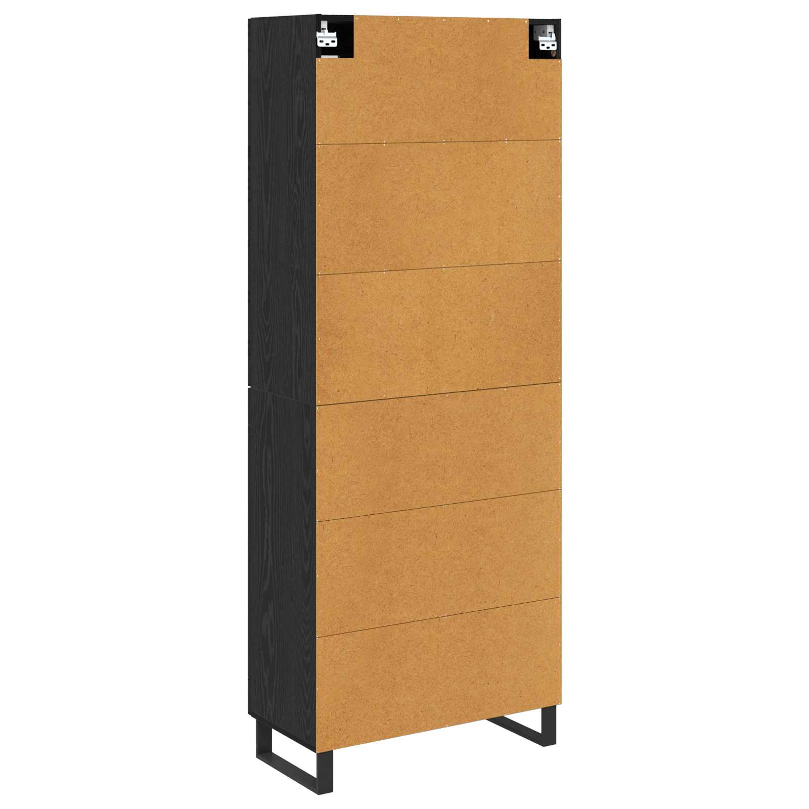 Highboard s ladicama 2 pcs Crni hrast Inženjerska drva i staklo