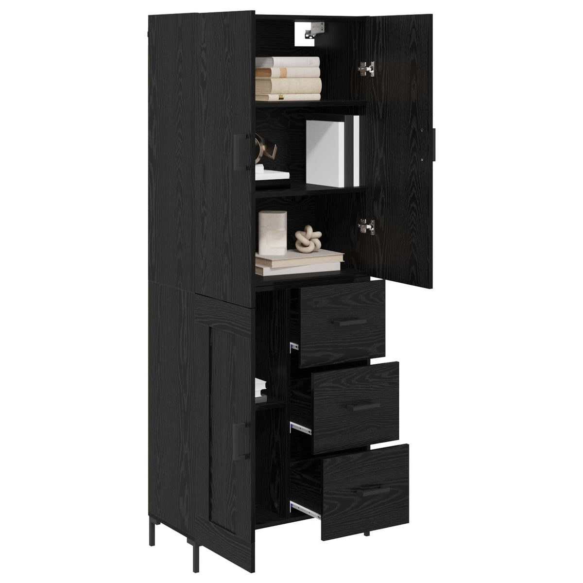 Highboard Crni hrast 69,5 x 34 x 180 cm Konstruirano drvo
