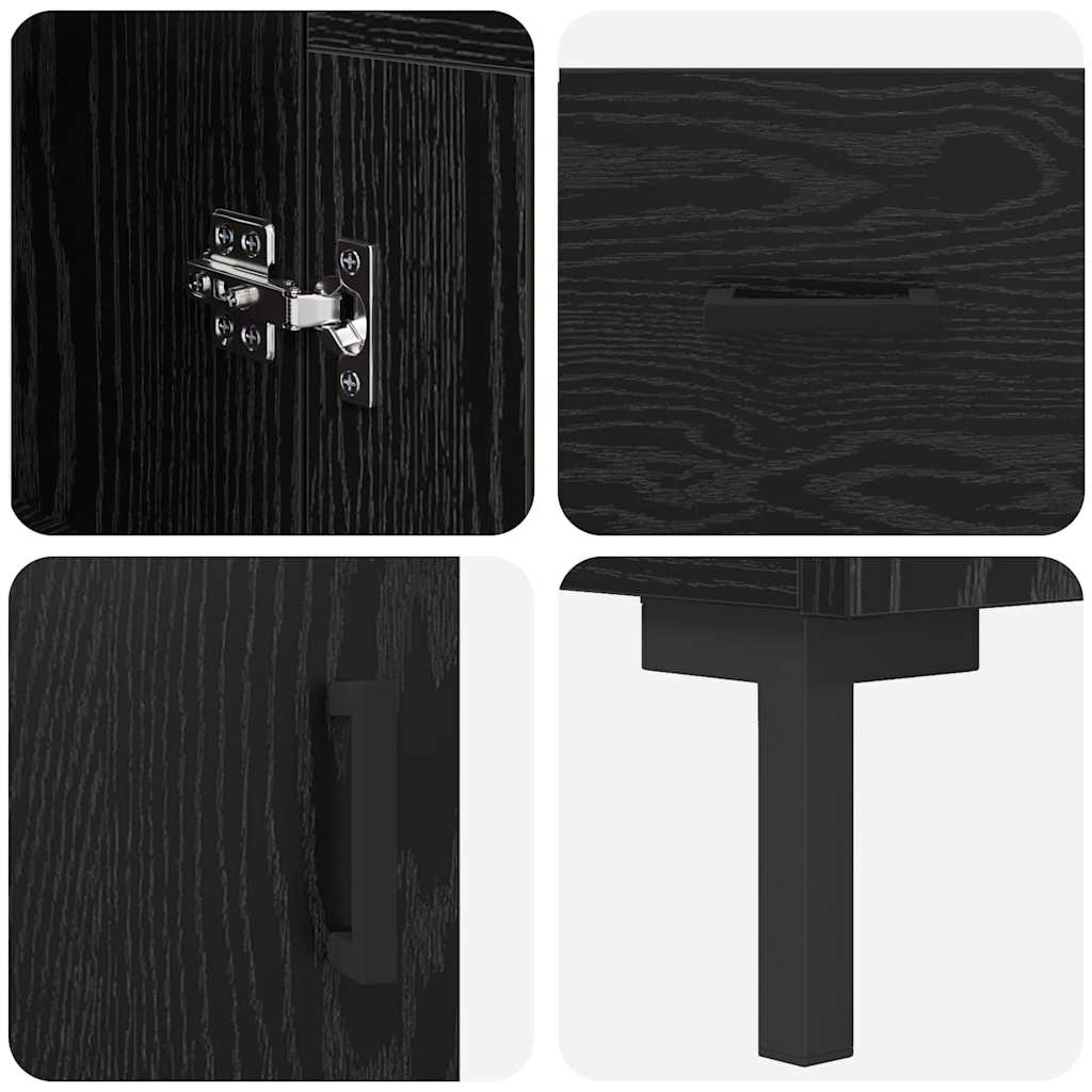 Highboard Crni hrast 34,5 x 34 x 180 cm Konstruirano drvo