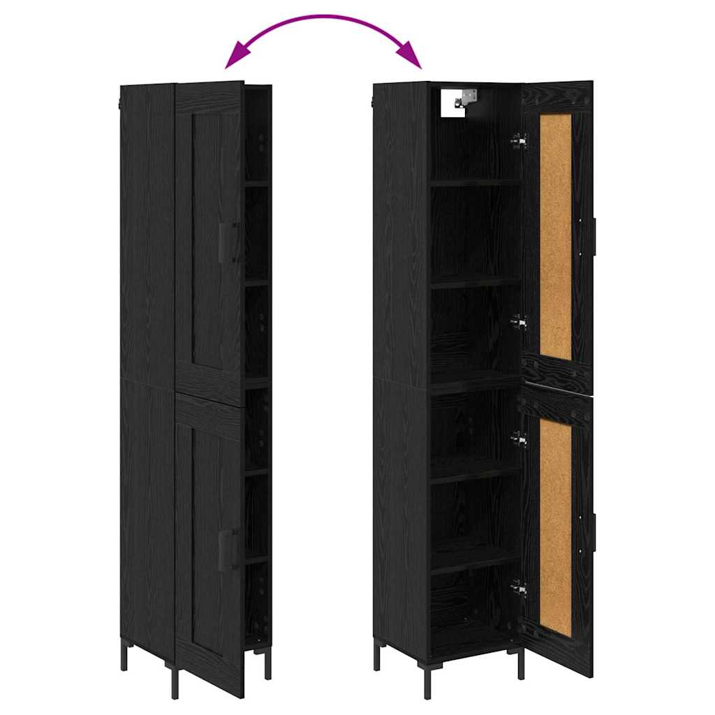 Highboard Crni hrast 34,5 x 34 x 180 cm Konstruirano drvo