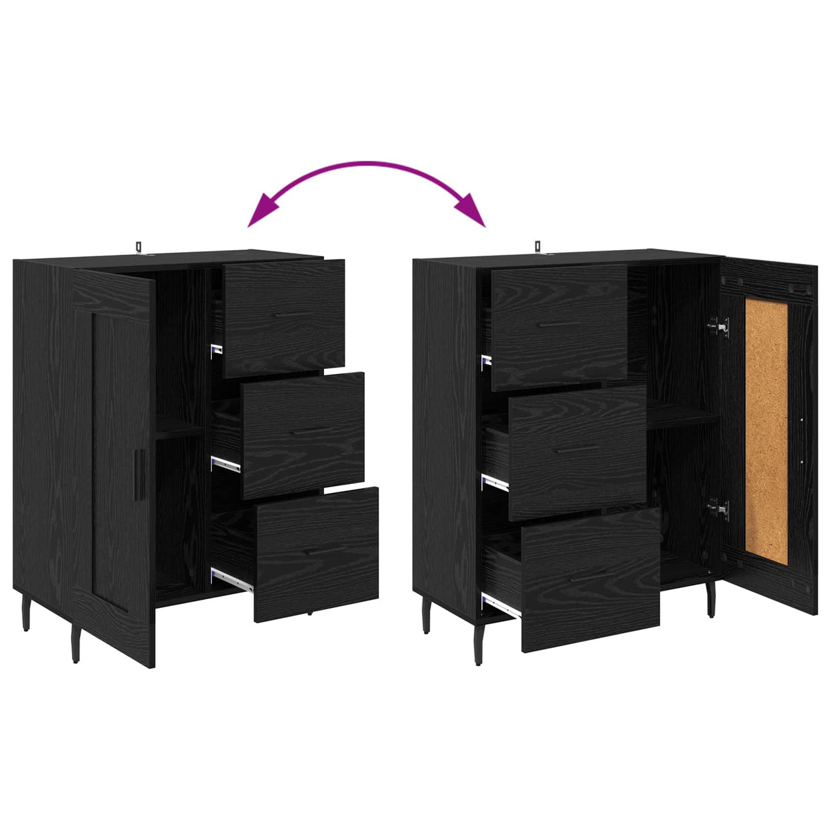 Highboard 2 kom. Crni hrast 69,5 x 34 x 180 cm