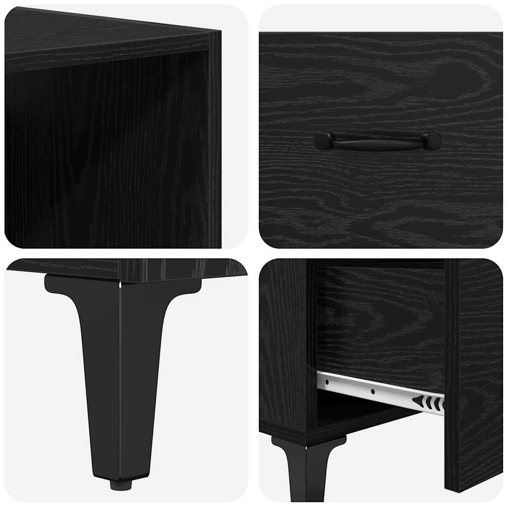 Highboard Crni hrast 69,5 x 34 x 180 cm Konstruirano drvo