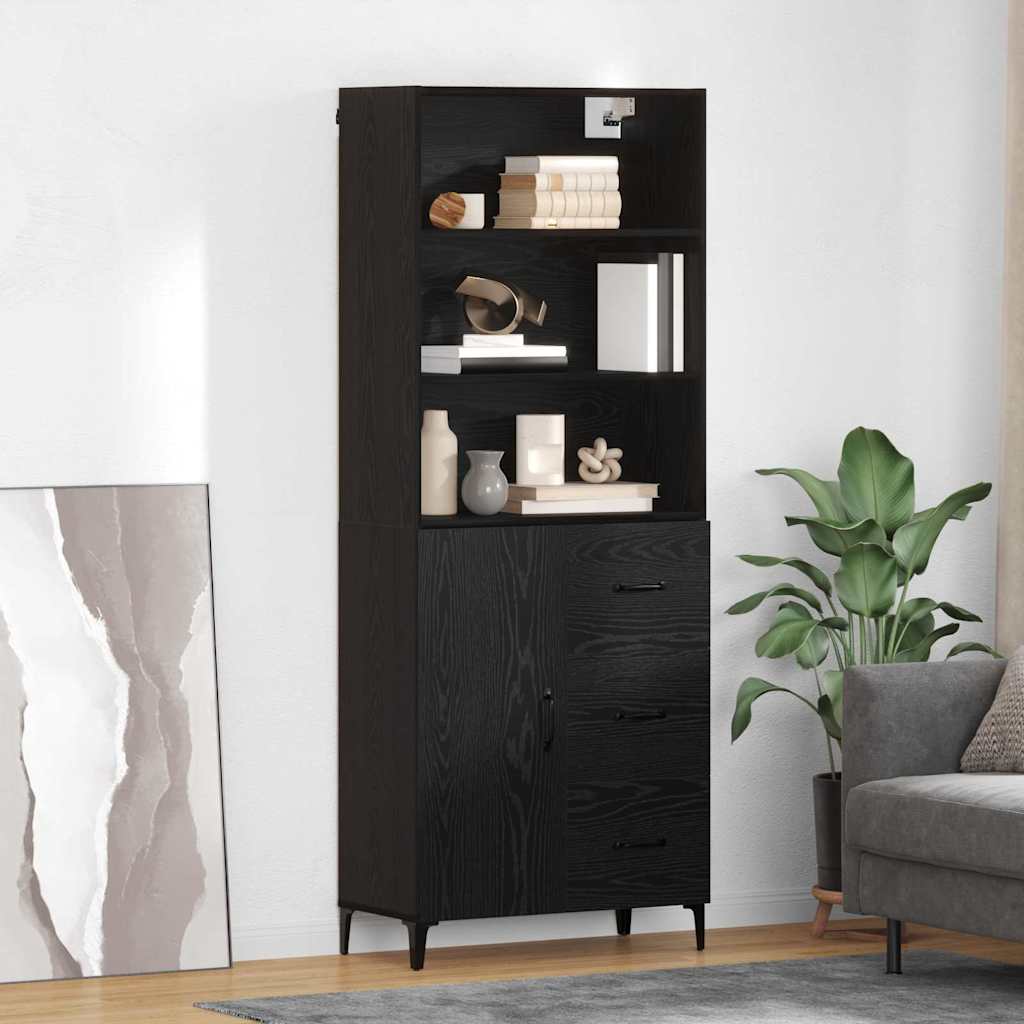 Highboard Crni hrast 69,5 x 34 x 180 cm Konstruirano drvo