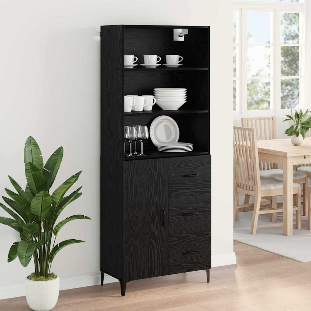 Highboard Crni hrast 69,5 x 34 x 180 cm Konstruirano drvo