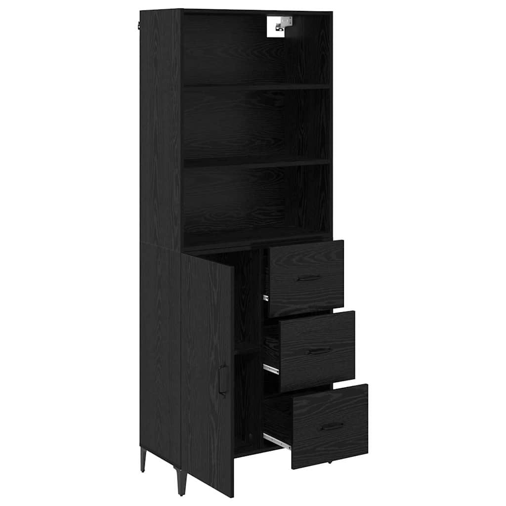 Highboard Crni hrast 69,5 x 34 x 180 cm Konstruirano drvo