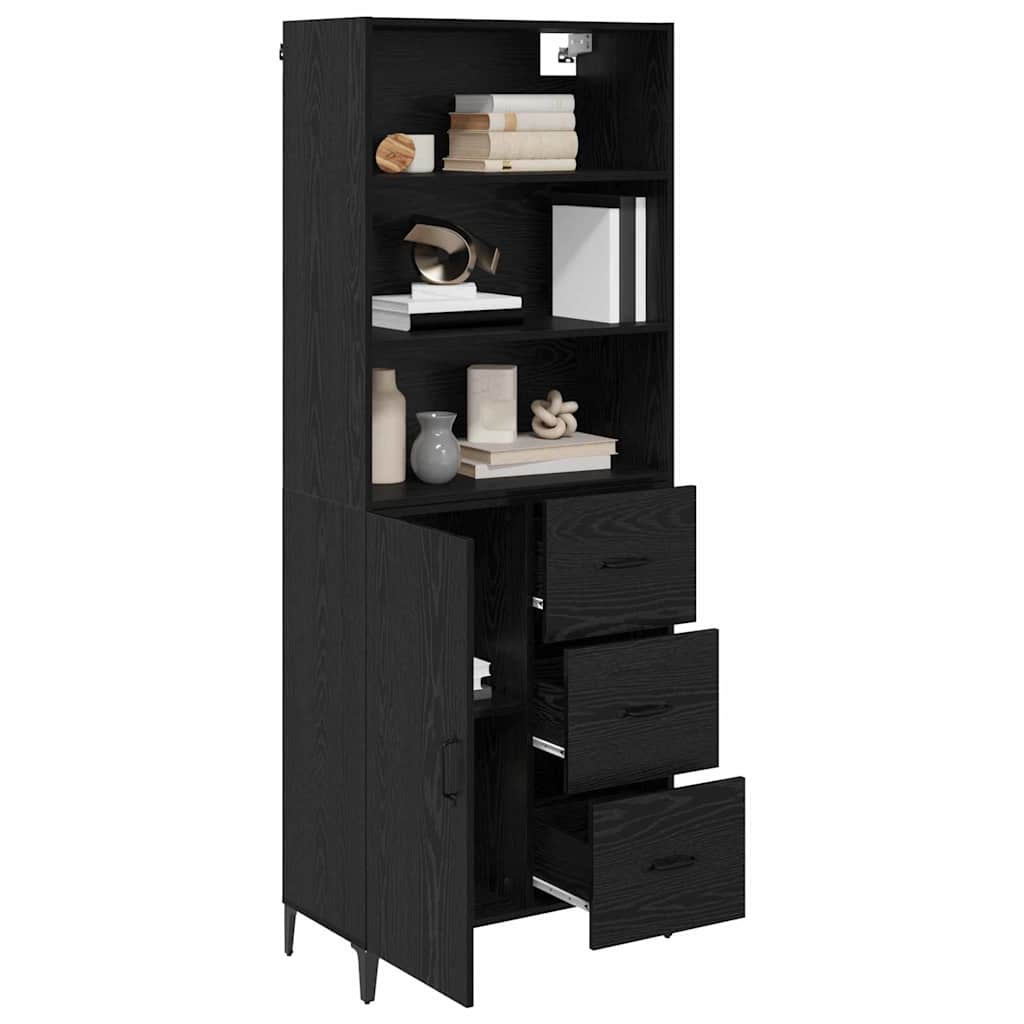 Highboard Crni hrast 69,5 x 34 x 180 cm Konstruirano drvo