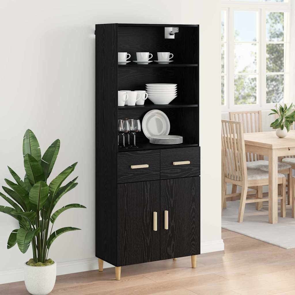 Highboard Crni hrast 69,5 x 32,5 x 180 cm Konstruirano drvo