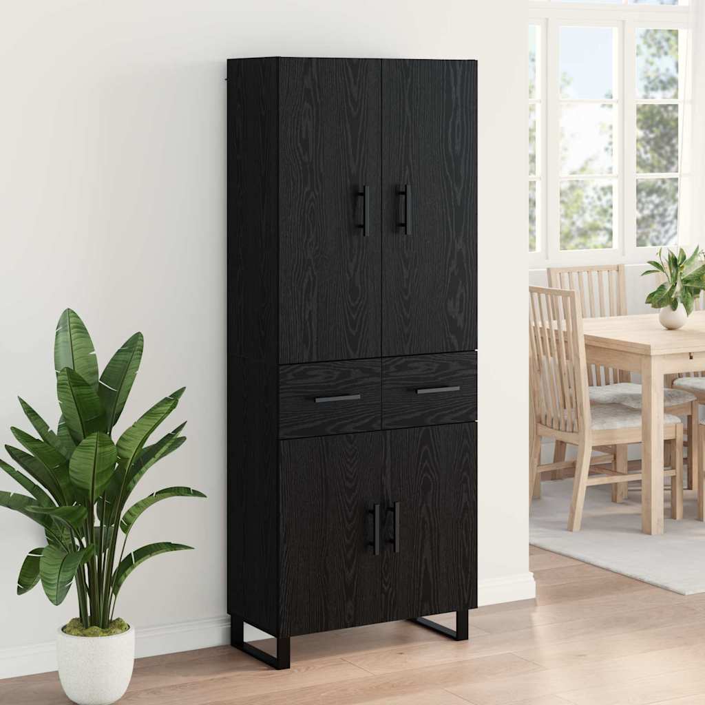 Highboard s ladicama 2 pcs Crni hrast 69,5 x 34 x 180 cm