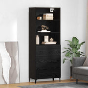 Highboard Crni hrast 69,5 x 34 x 180 cm Konstruirano drvo
