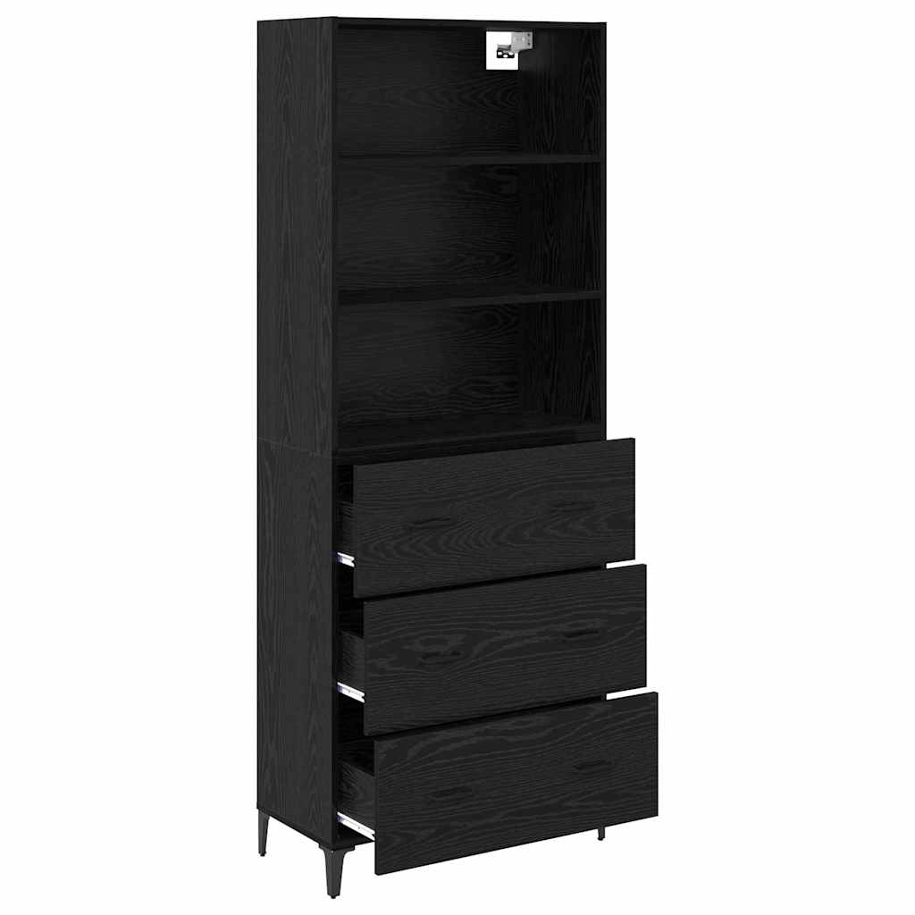 Highboard Crni hrast 69,5 x 34 x 180 cm Konstruirano drvo