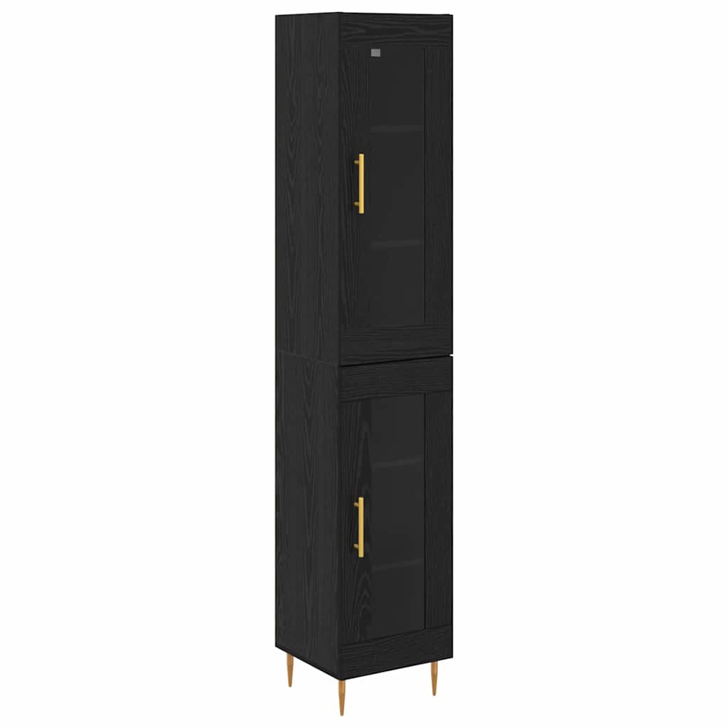 Highboard 2 pcs Crni hrast Stakl