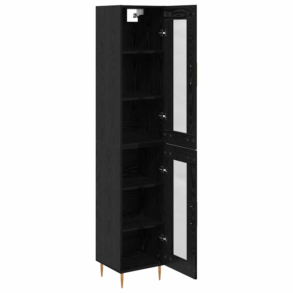 Highboard 2 pcs Crni hrast Stakl