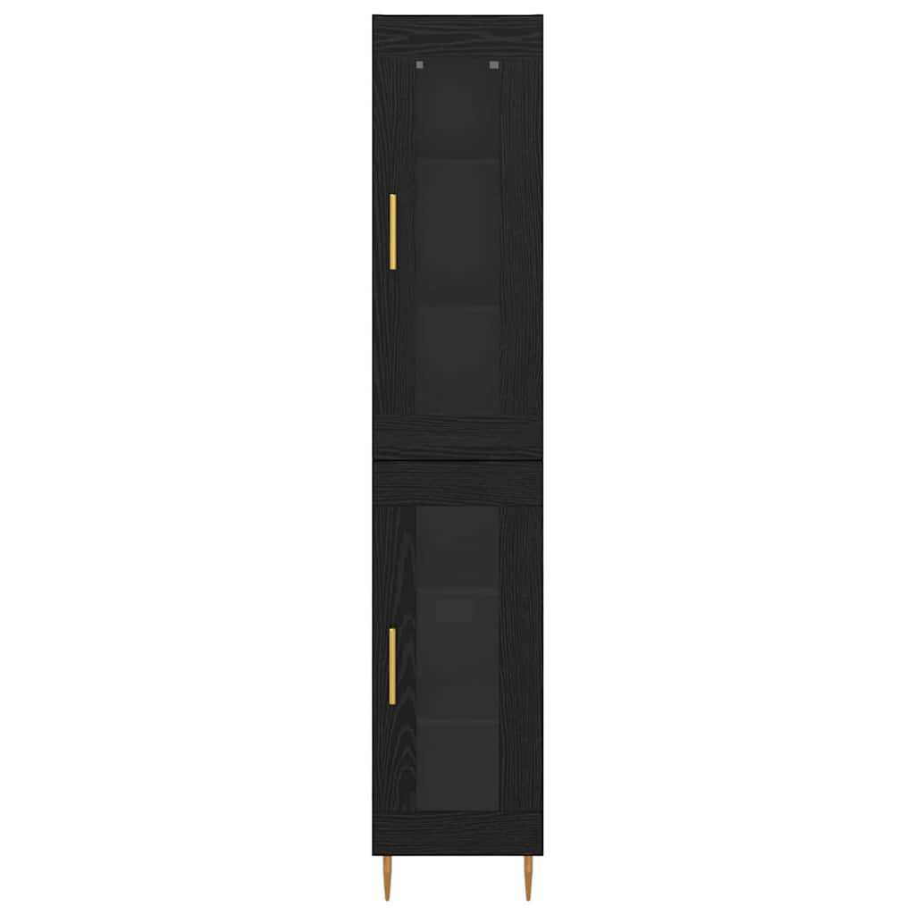 Highboard 2 pcs Crni hrast Stakl