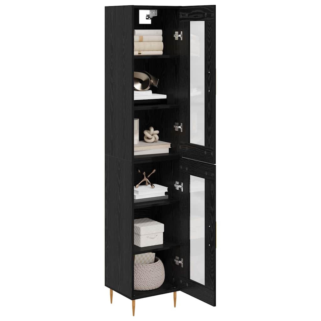 Highboard 2 pcs Crni hrast Stakl