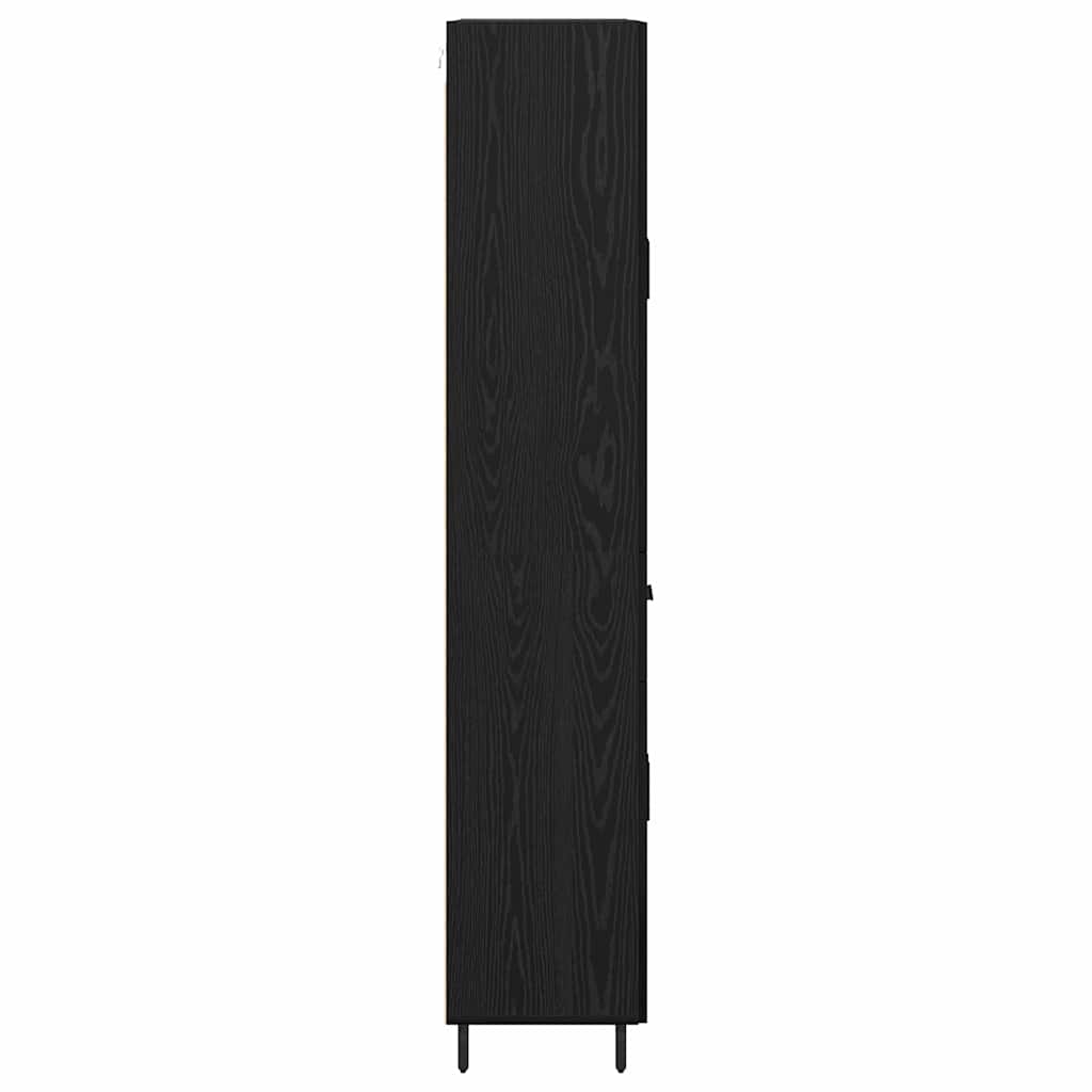 Highboard s ladicama 2 pcs Crni hrast Inženjerska drva i staklo