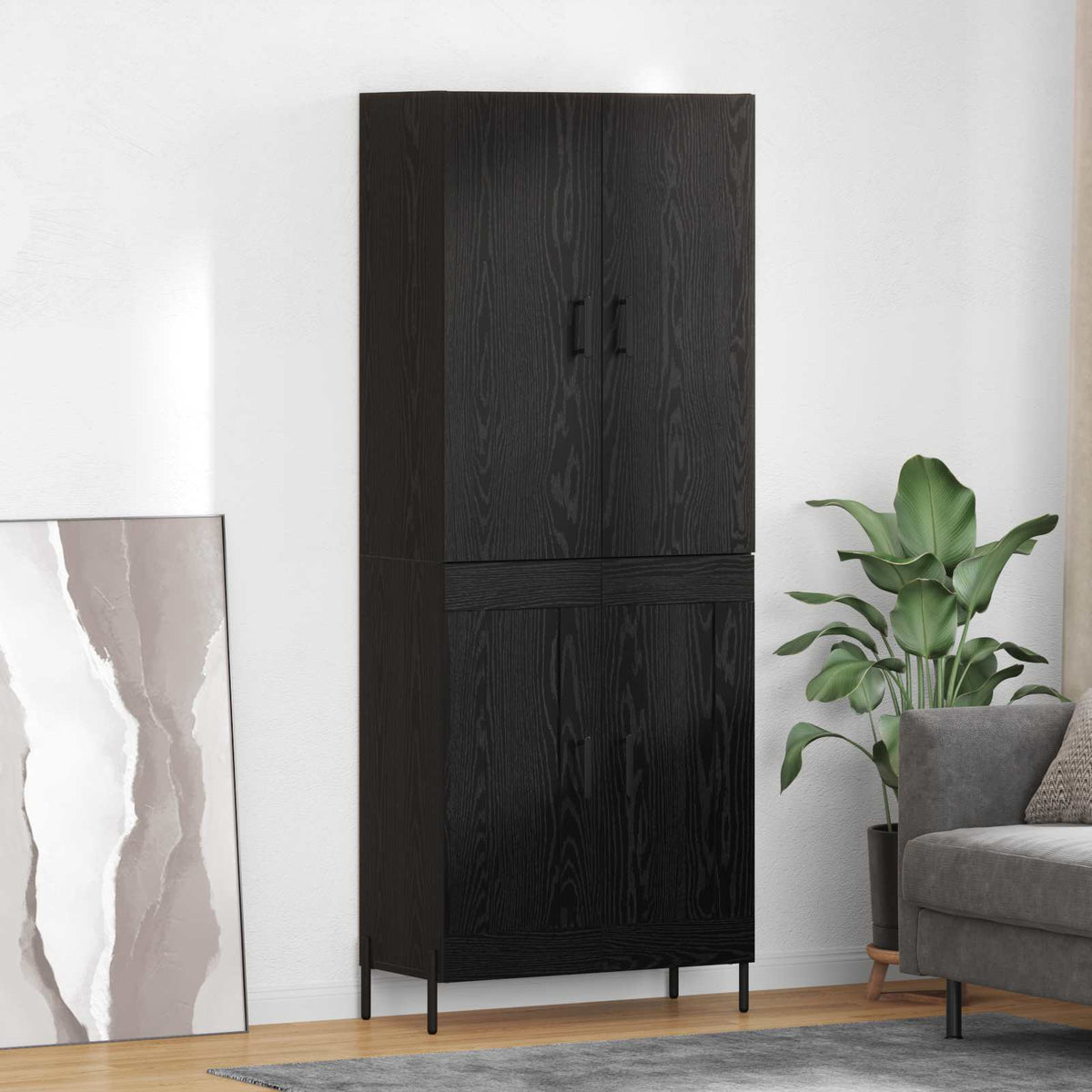 Highboard Crni hrast 69,5 x 34 x 180 cm Konstruirano drvo