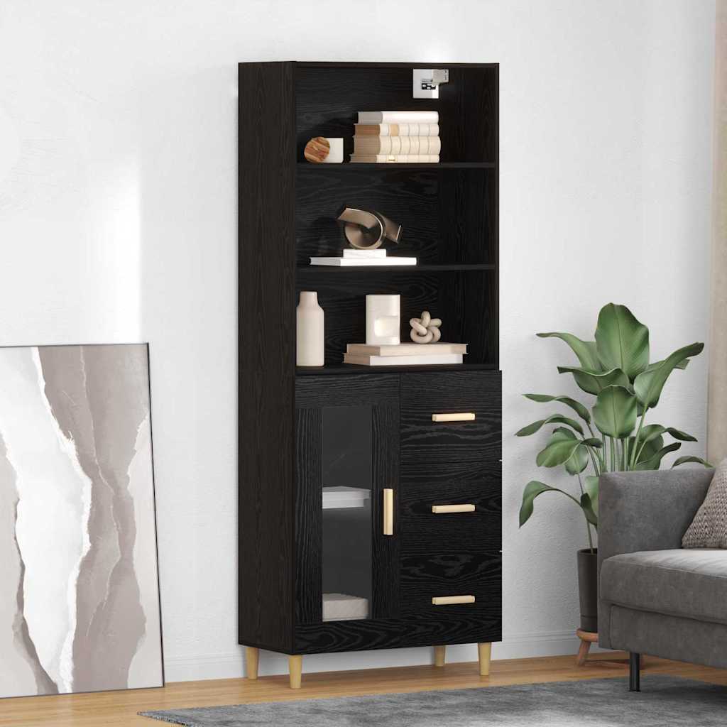 Highboard Crni hrast 69,5 x 32,5 x 180 cm Konstruirano drvo