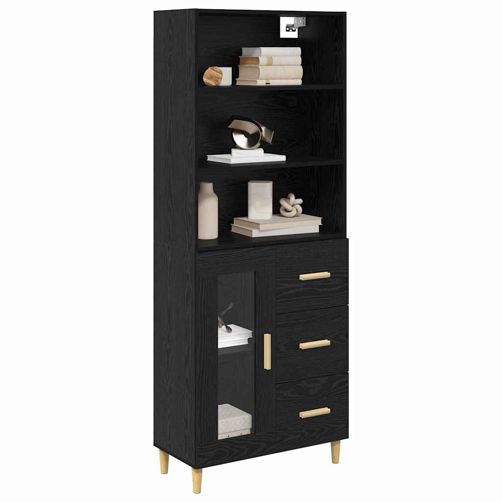 Highboard Crni hrast 69,5 x 32,5 x 180 cm Konstruirano drvo