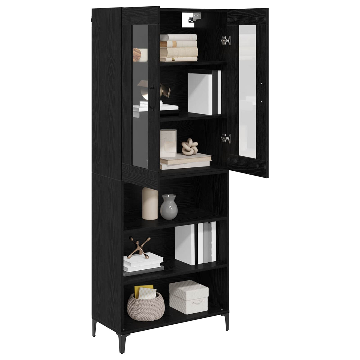 Highboard Crni hrast 69,5 x 34 x 180 cm Konstruirano drvo