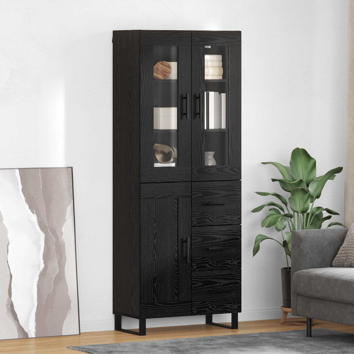 Highboard 2 kom. Crni hrast 69,5 x 34 x 180 cm
