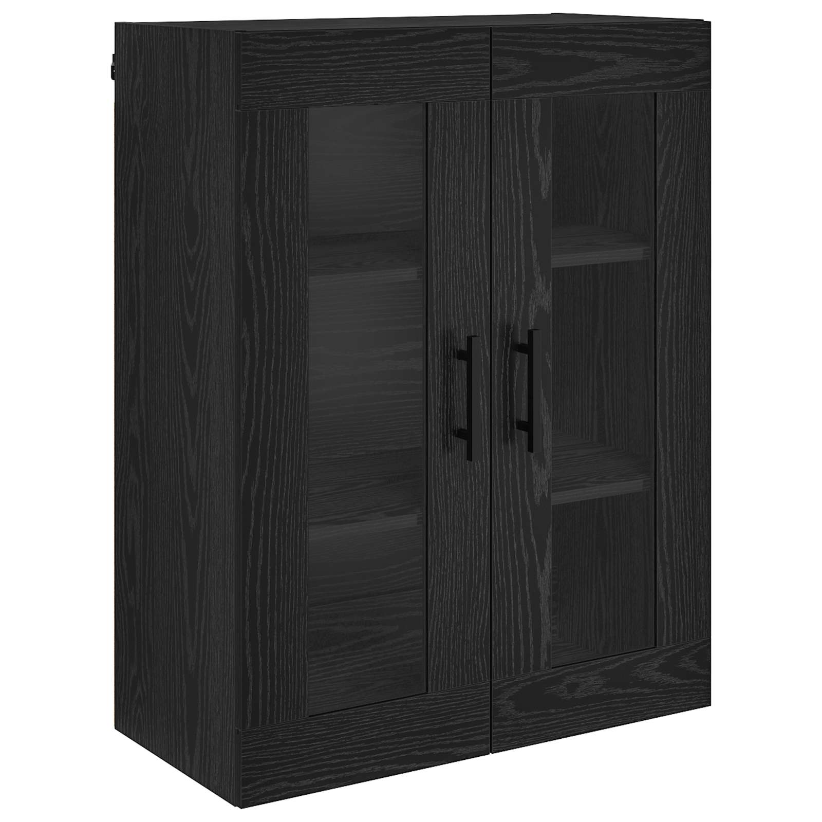 Highboard s ladicama 2 pcs Crni hrast Inženjerska drva i staklo