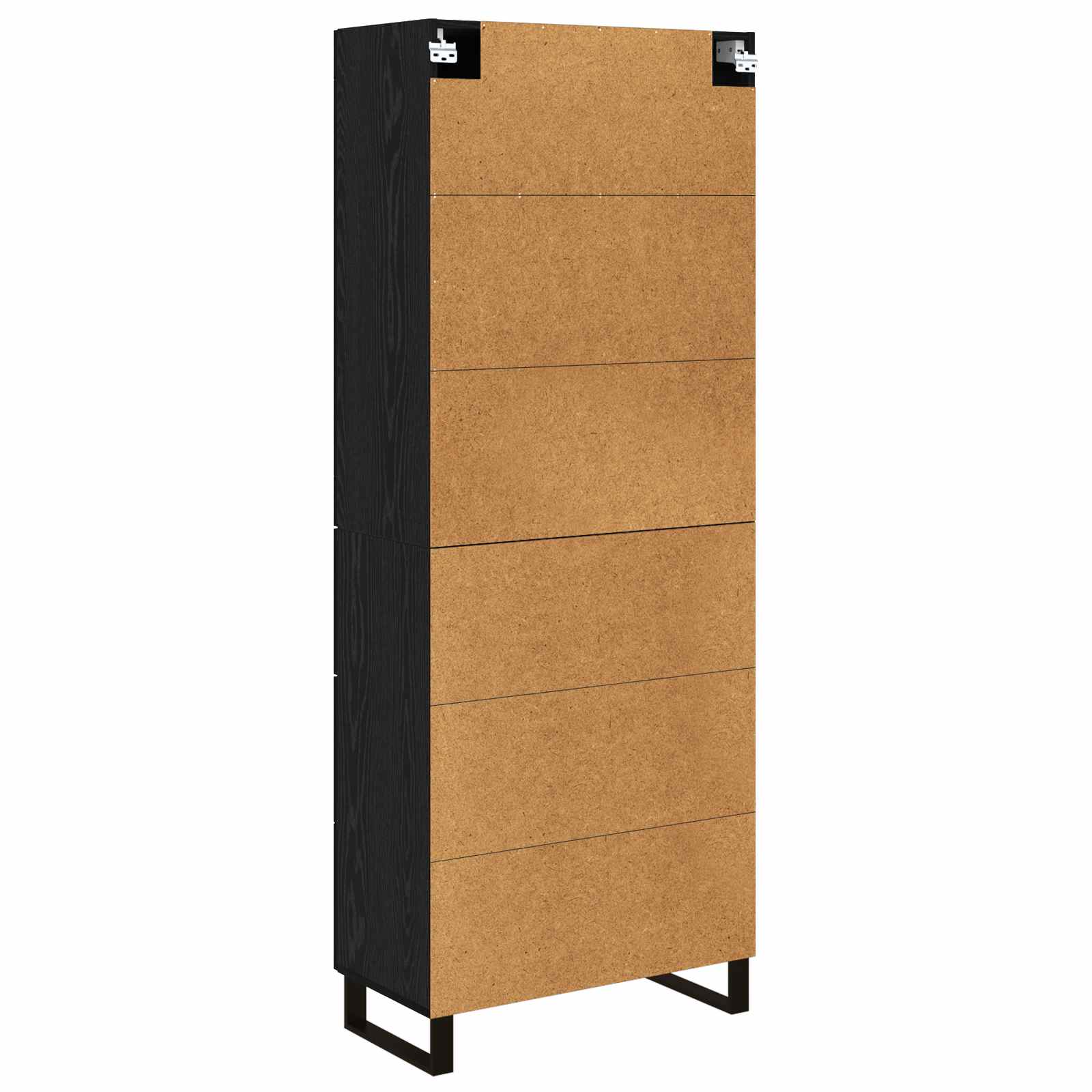 Highboard s ladicama 2 pcs Crni hrast Inženjerska drva i staklo
