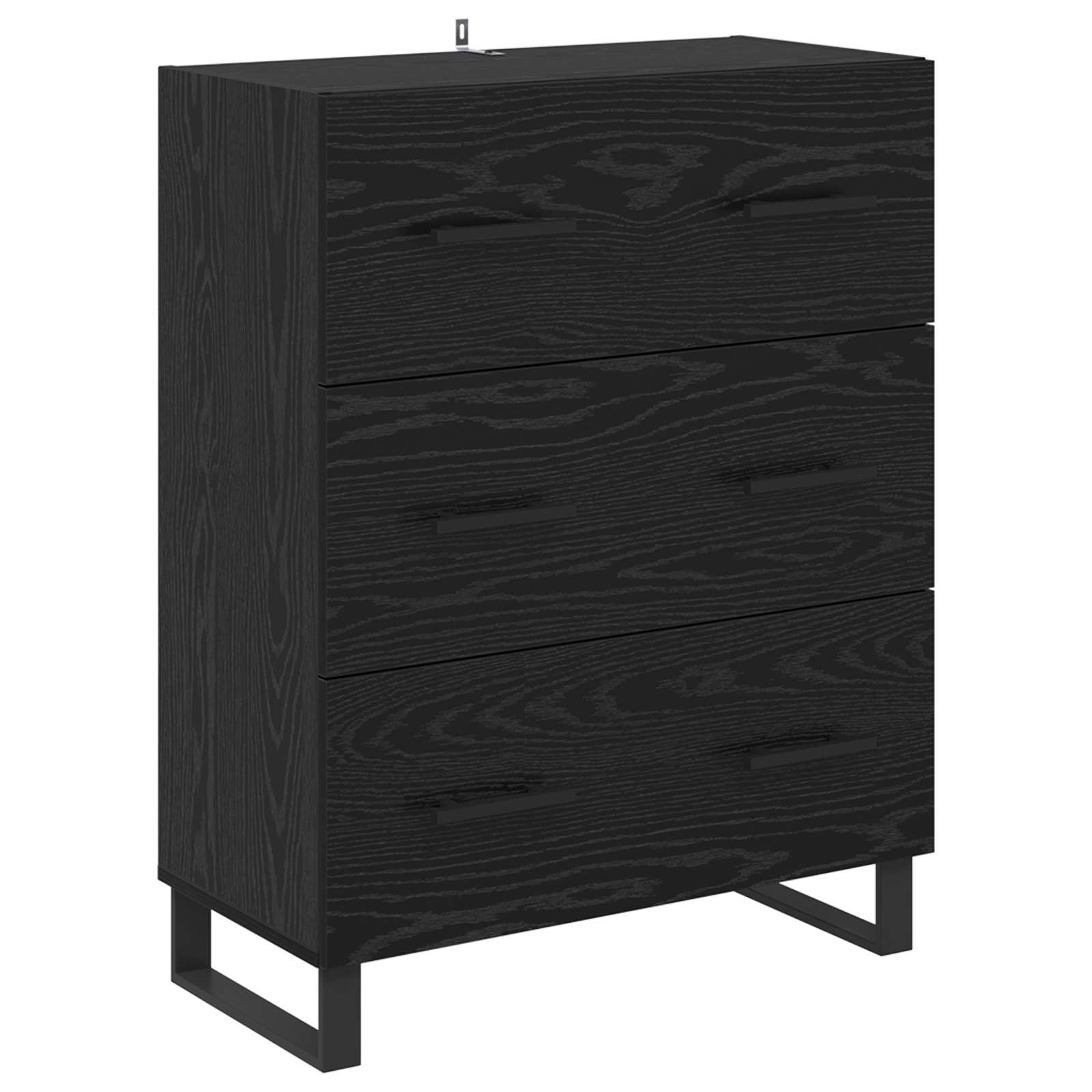 Highboard s ladicama 2 pcs Crni hrast Inženjerska drva i staklo