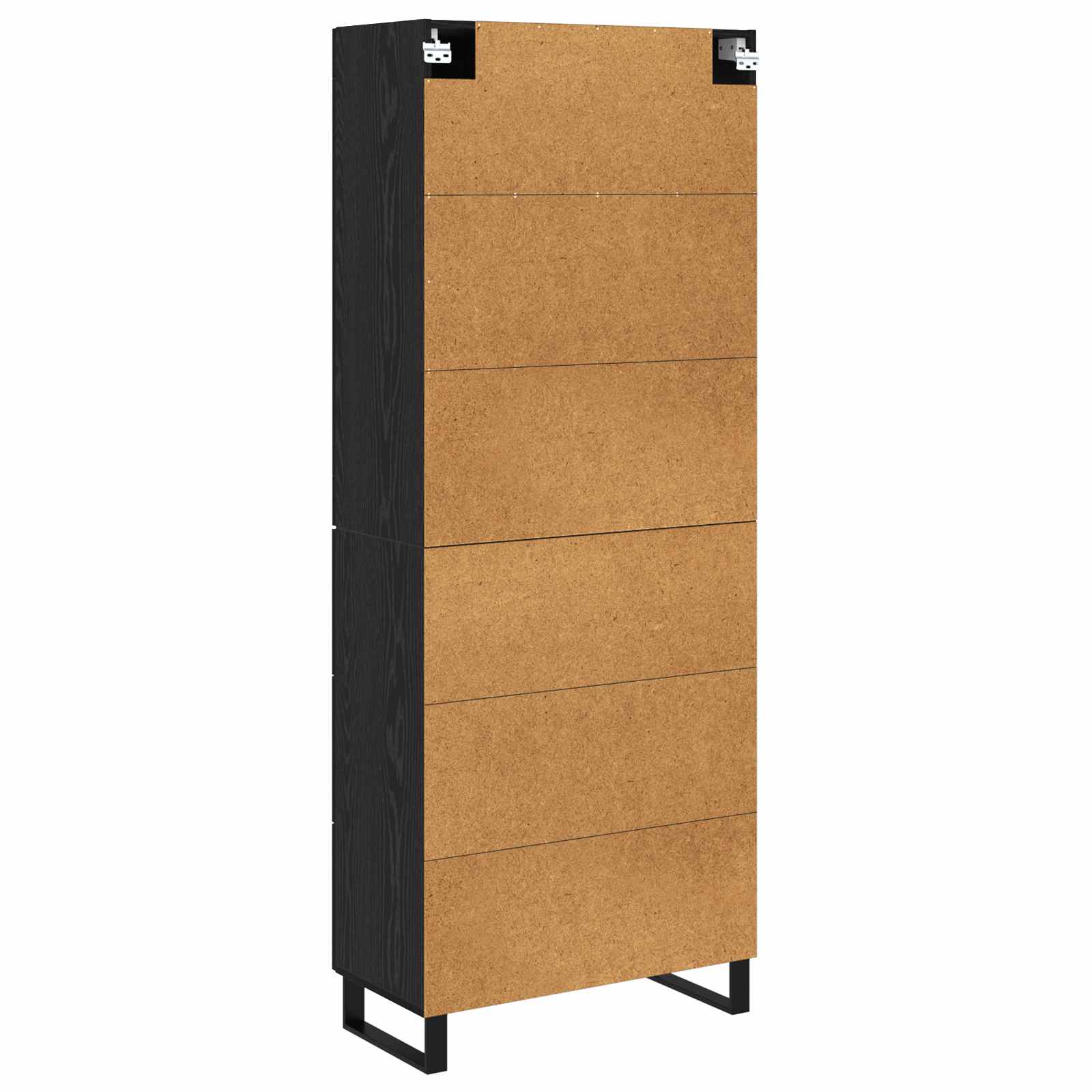 Highboard s ladicama 2 pcs Crni hrast Inženjerska drva i staklo