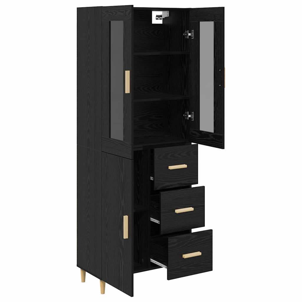 Highboard Crni hrast 34,5 x 34 x 180 cm Konstruirano drvo