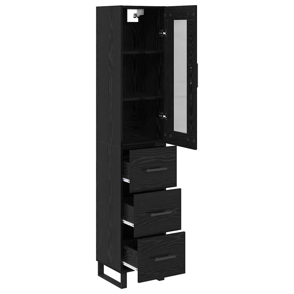 Highboard Crni hrast 34,5 x 34 x 180 cm Konstruirano drvo