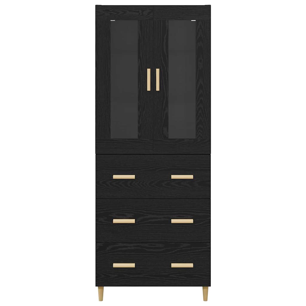 Highboard s ladicama Crni hrast 69,5 x 34 x 180 cm
