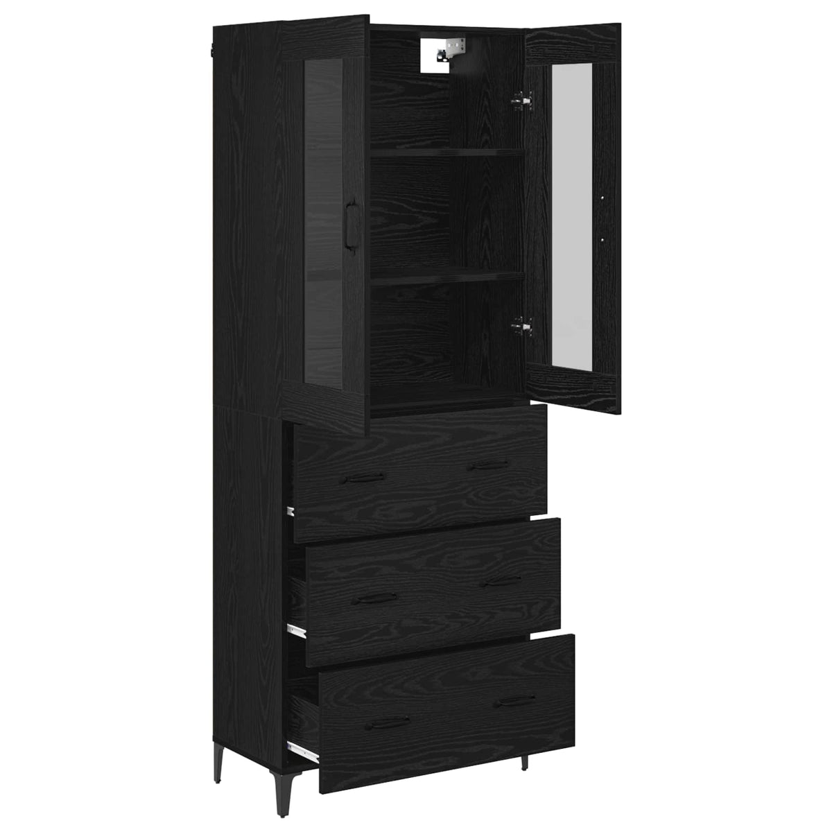 Highboard Crni hrast 69,5 x 34 x 180 cm Konstruirano drvo