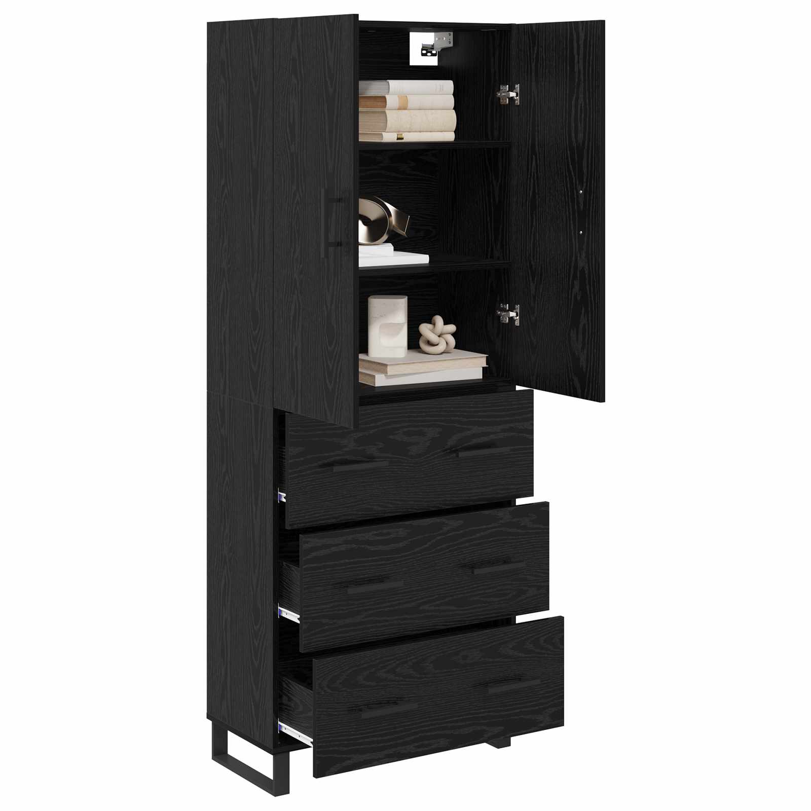 Highboard 2 kom. Crni hrast 69,5 x 34 x 180 cm