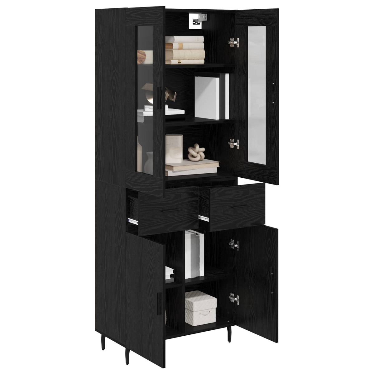 Highboard 2 kom. Crni hrast 69,5 x 34 x 180 cm