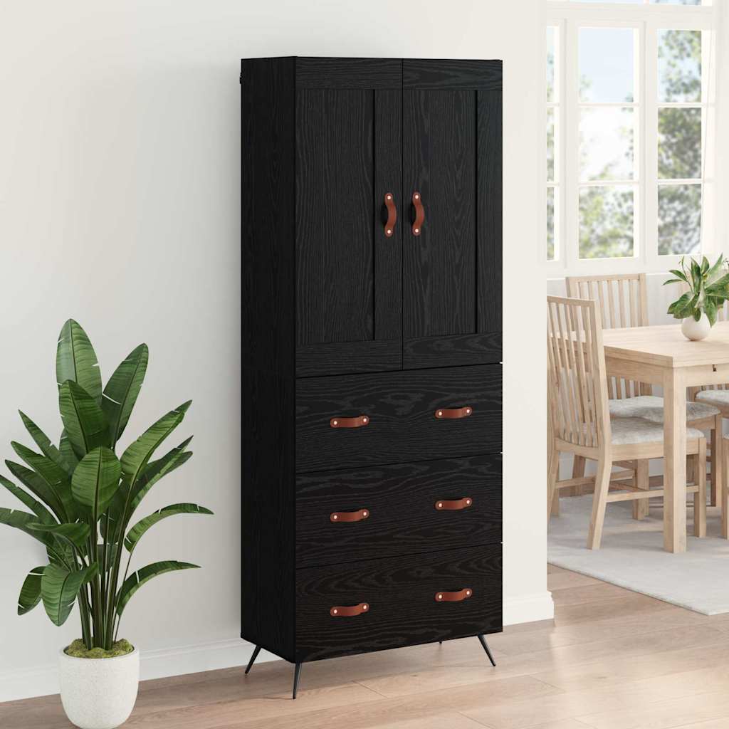 Highboard Crni hrast 69,5 x 34 x 180 cm Konstruirano drvo