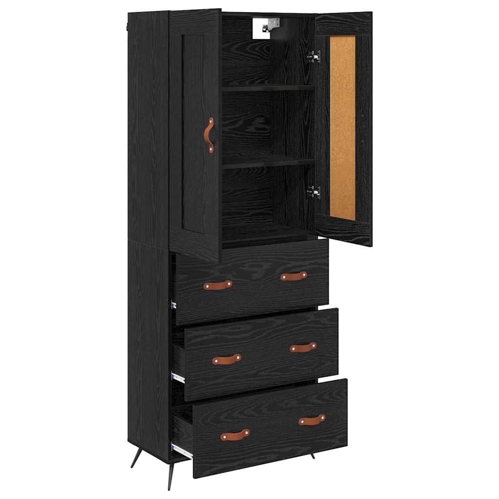 Highboard Crni hrast 69,5 x 34 x 180 cm Konstruirano drvo