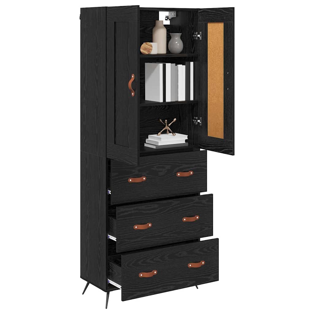 Highboard Crni hrast 69,5 x 34 x 180 cm Konstruirano drvo