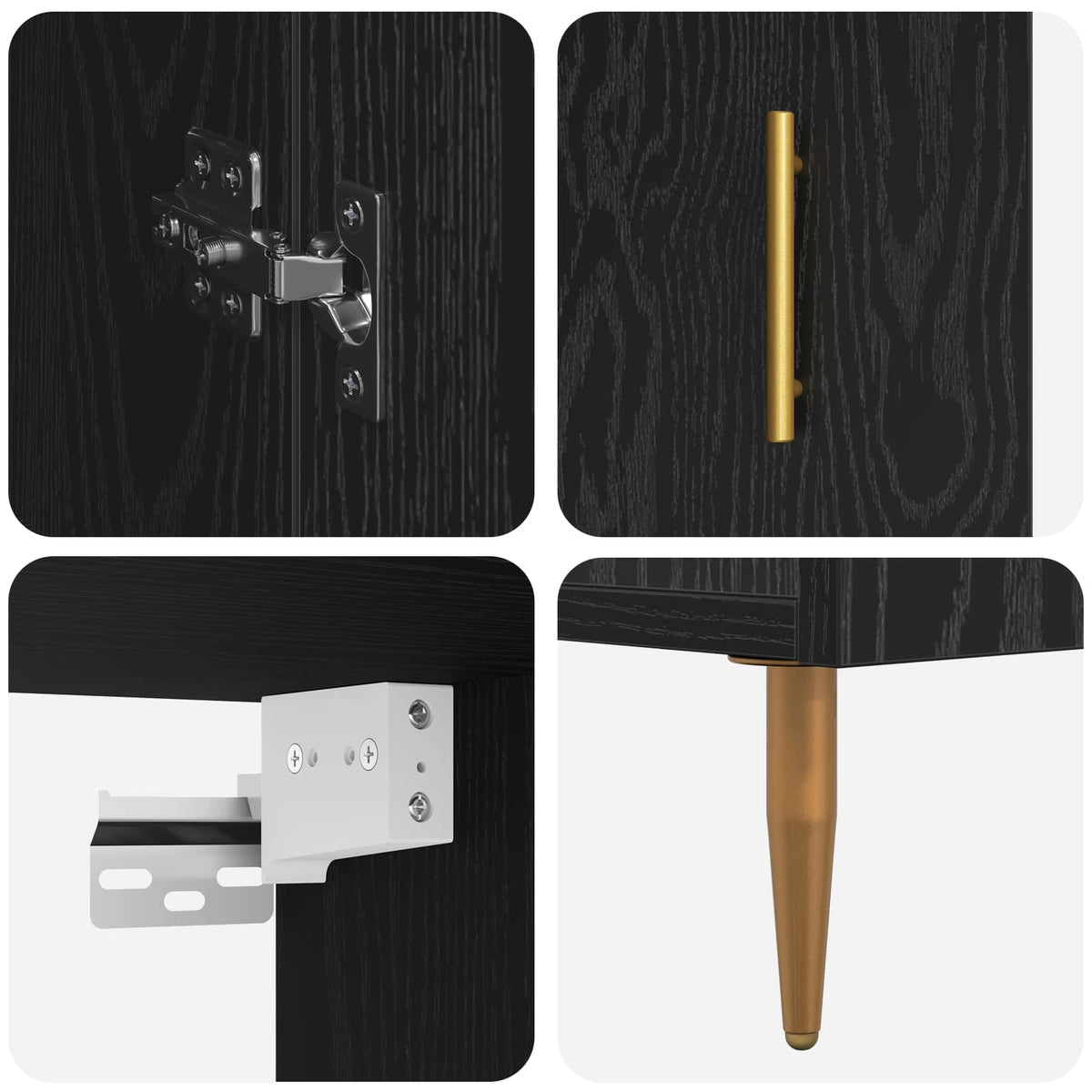 Highboard Crni hrast 69,5 x 34 x 180 cm Konstruirano drvo