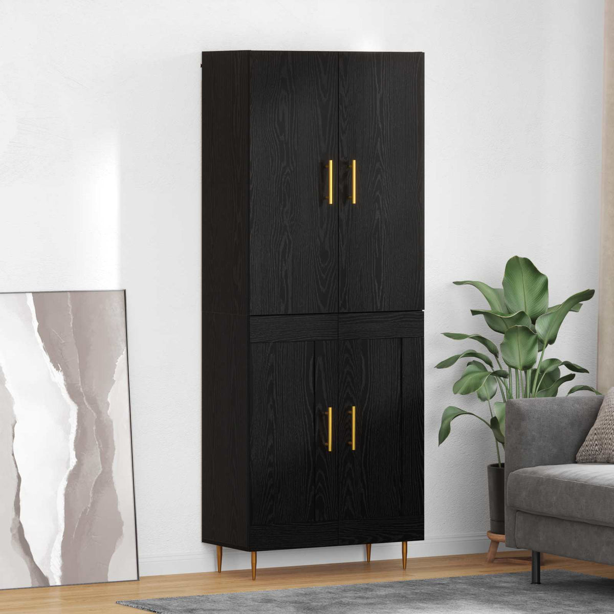 Highboard Crni hrast 69,5 x 34 x 180 cm Konstruirano drvo