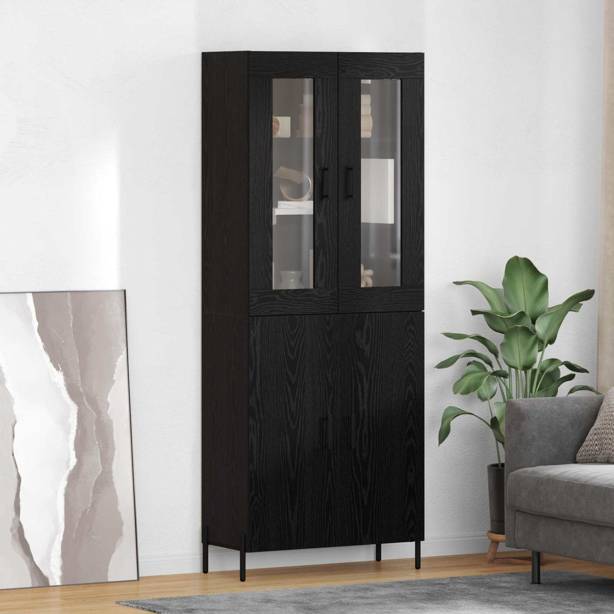 Highboard Crni hrast 69,5 x 34 x 180 cm Konstruirano drvo