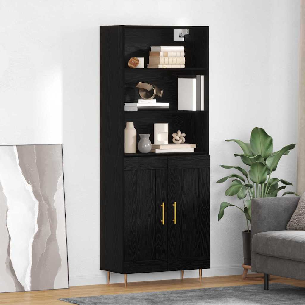 Highboard Crni hrast 69,5 x 34 x 180 cm Konstruirano drvo