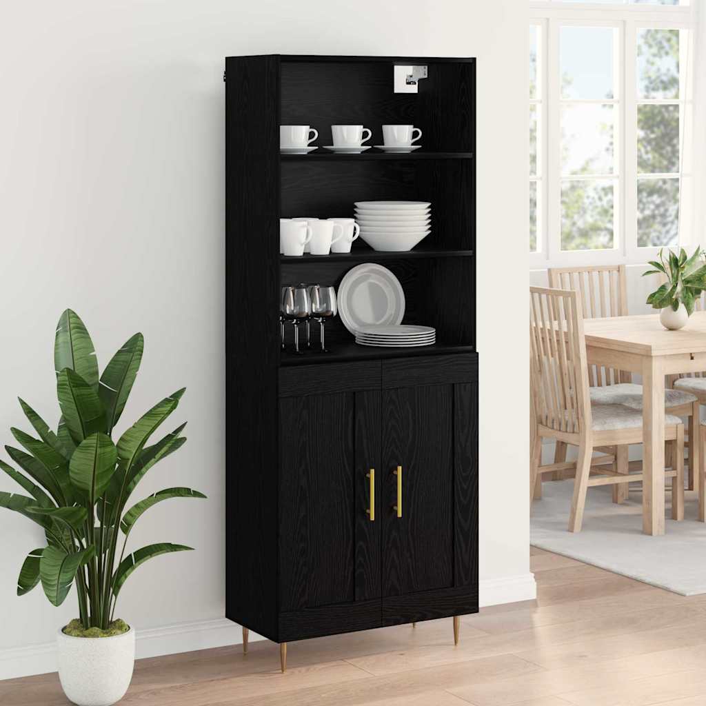 Highboard Crni hrast 69,5 x 34 x 180 cm Konstruirano drvo