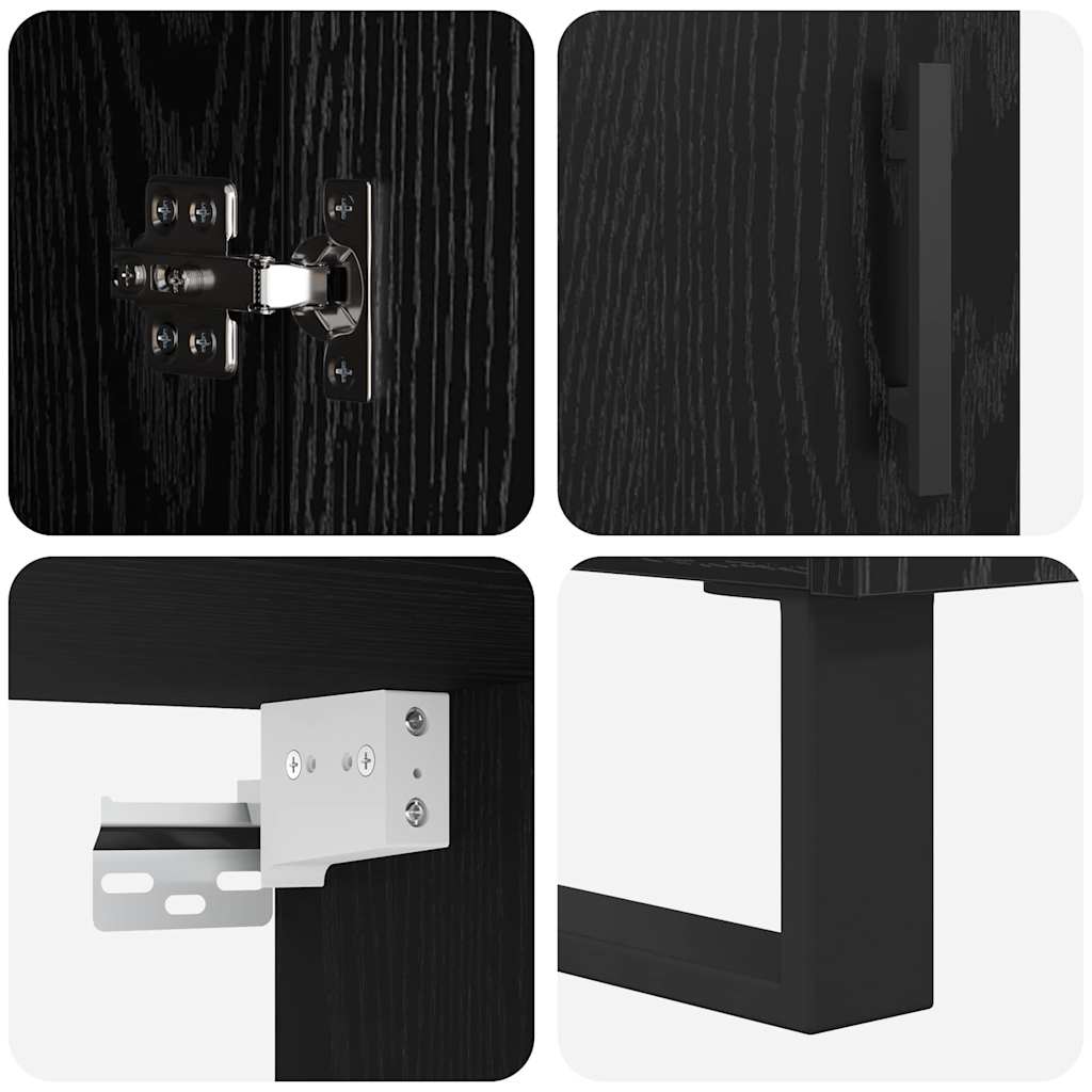 Highboard 2 pcs Crni hrast 69,5 x 34 x 180 cm