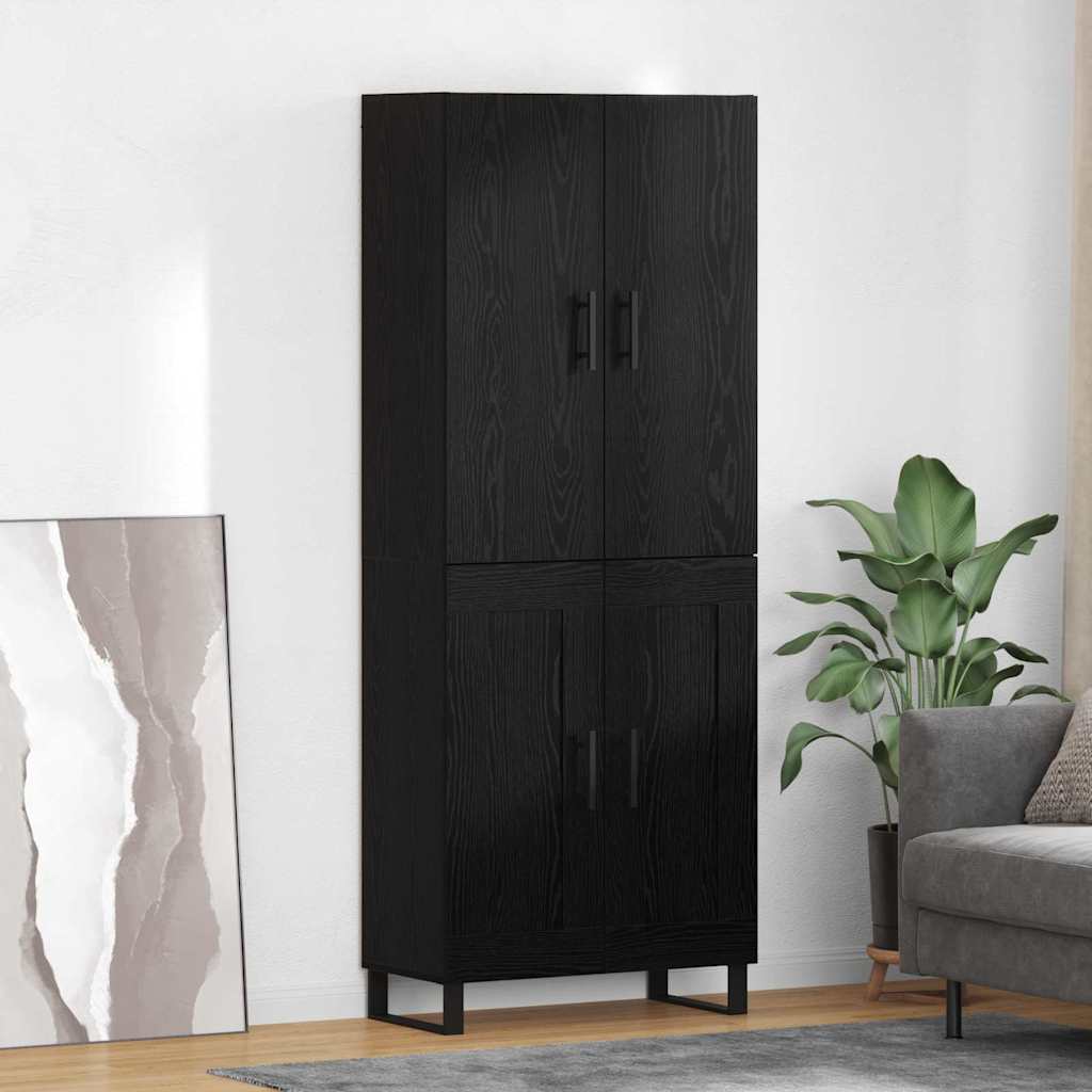 Highboard 2 pcs Crni hrast 69,5 x 34 x 180 cm