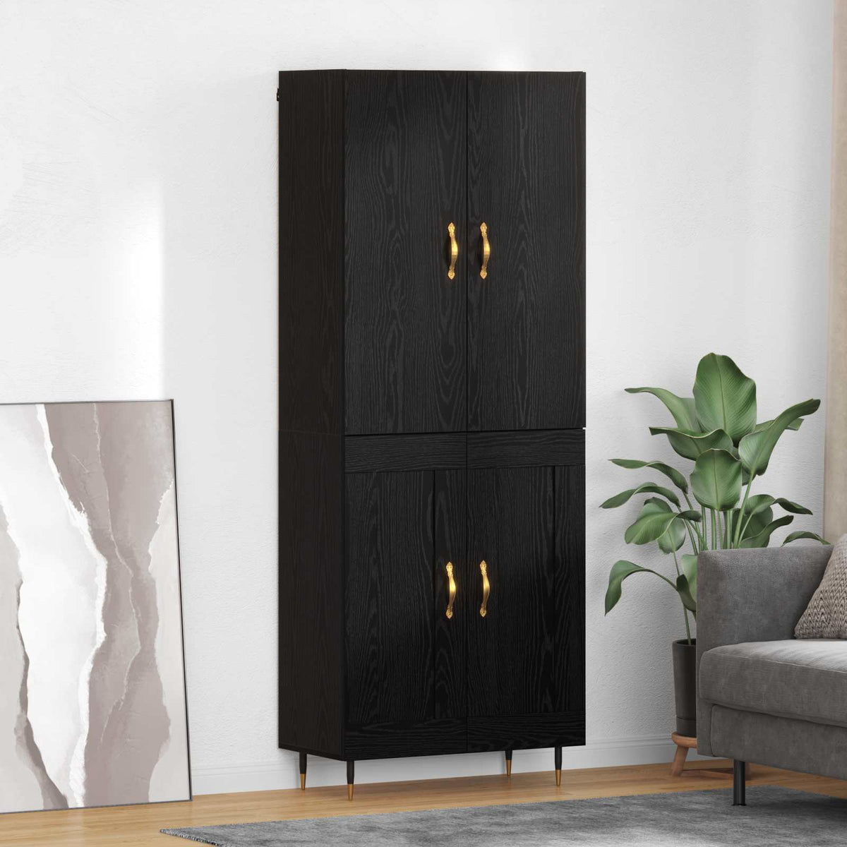 Highboard Crni hrast 69,5 x 34 x 180 cm Konstruirano drvo