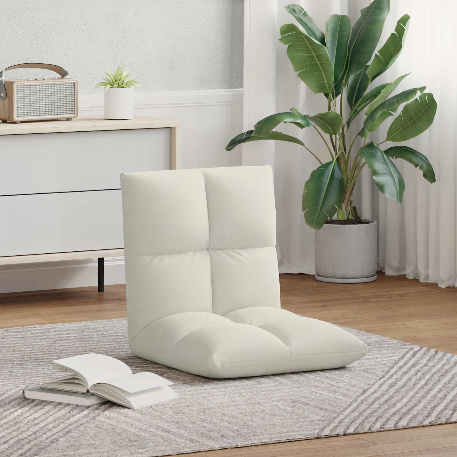 Podna stolica Krema 50 x 61 x 57 cm Baršun