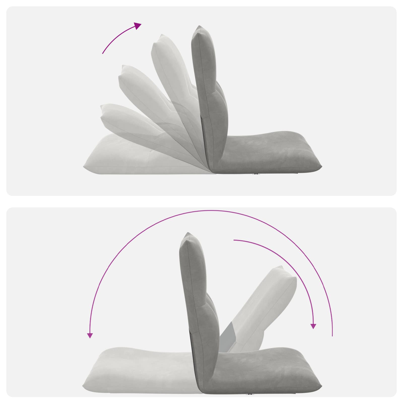 Podesivi podni naslonjač Svjetlosiva Baršun